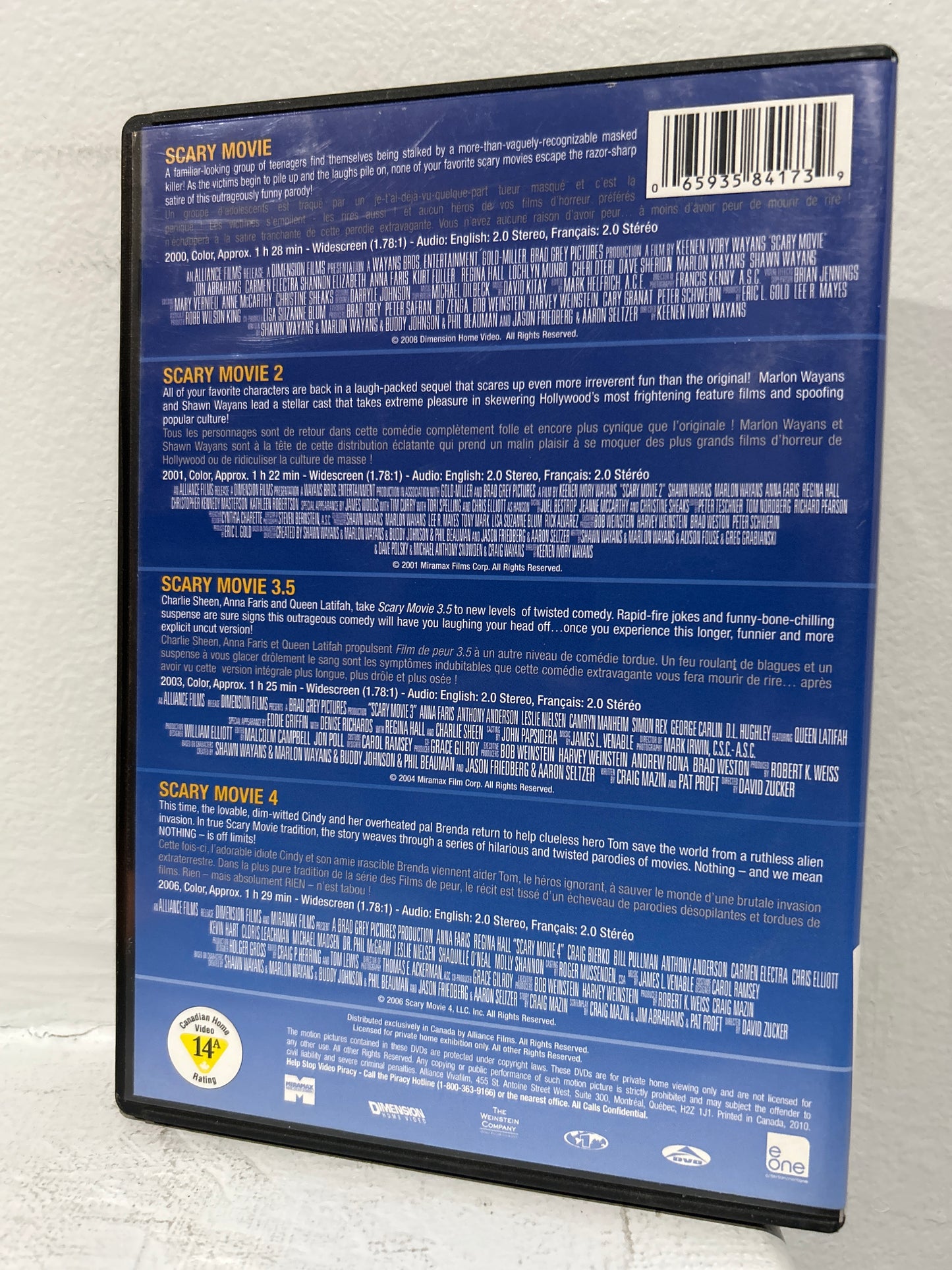 Scary Movie (2000) & Scary Movie 2 (2001) & Scary Movie 3.5 (2003) & Scary Movie 4 (2006)