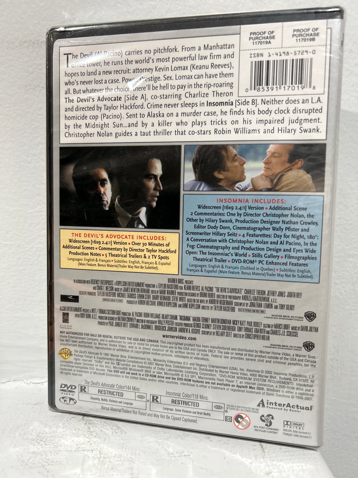 Devil's Advocate (1997) & Insomnia (2002)