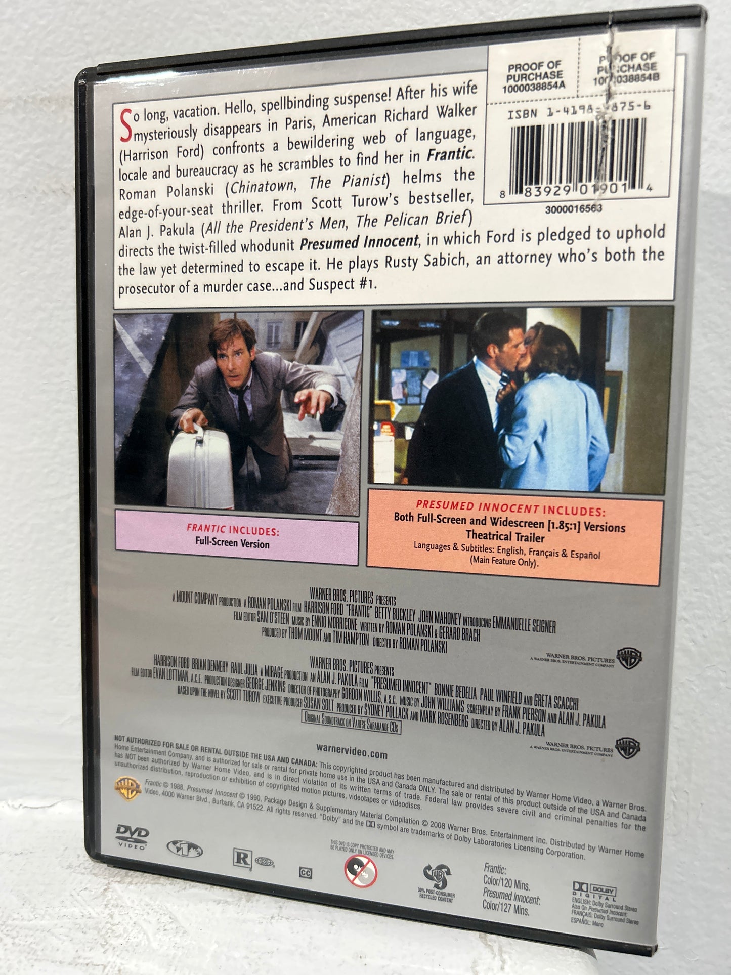 Frantic (1988) & Presumed Innocent (1990)