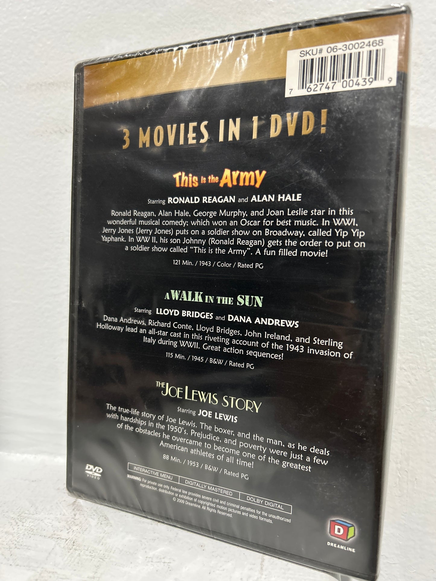 This Is the Army (1943) & A Walk in the Sun (1945) & The Joe Louis Story (1953)