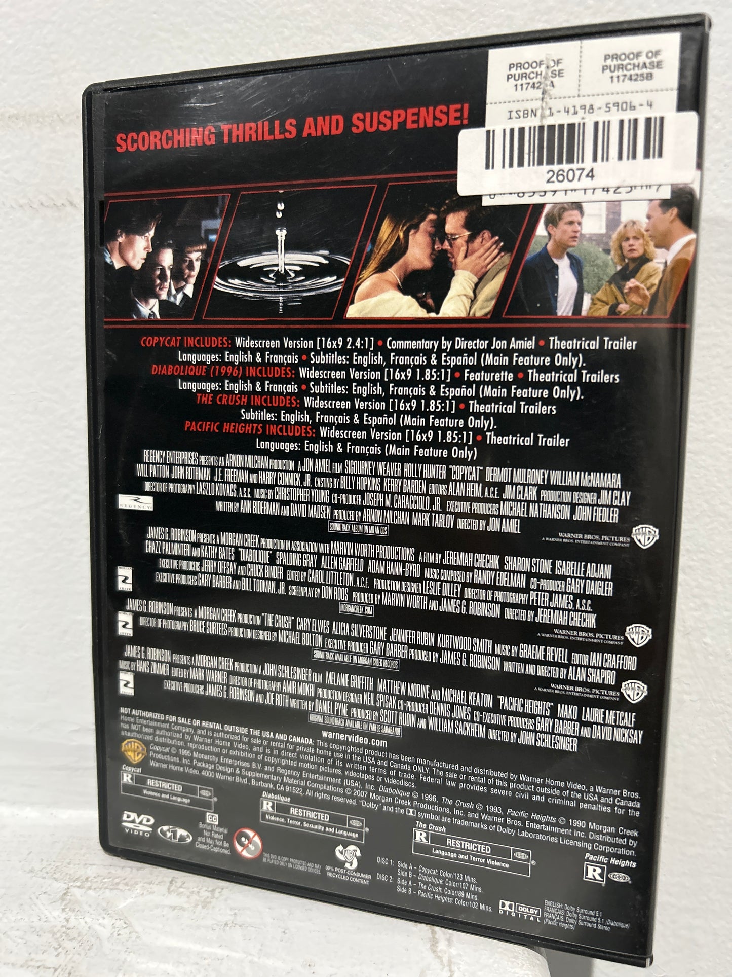 Copycat (1995) & Diabolique (1996) & The Crush (1993) & Pacific Heights (1990)