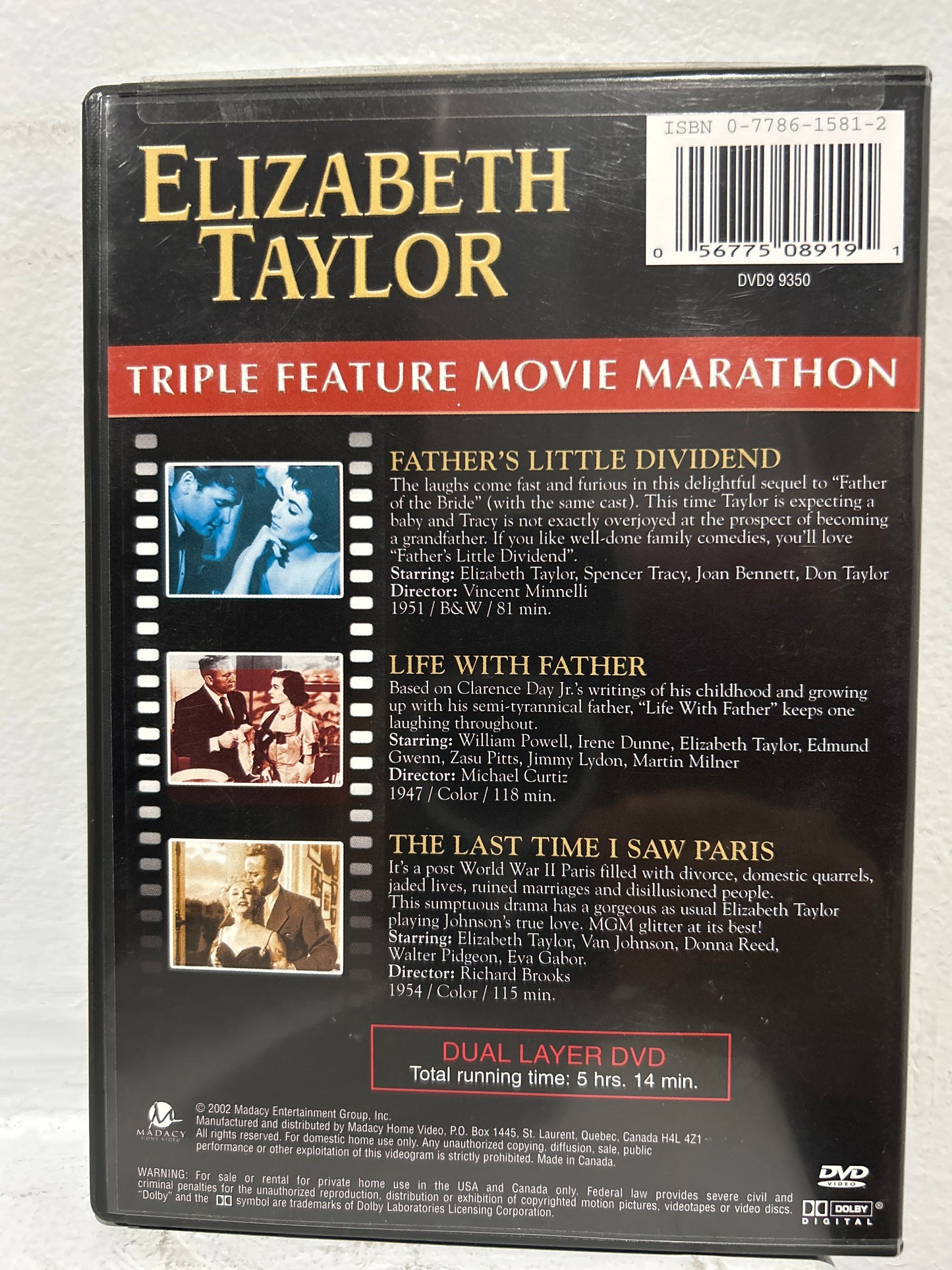Father's Little Dividend (1951) & Life with Father (1947) & The Last Time I Saw Paris (1954)