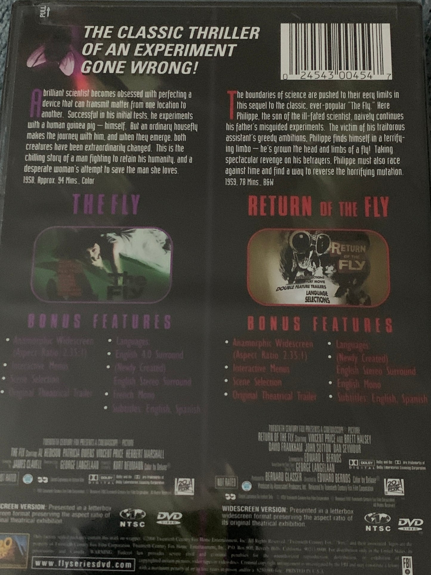 Fly, The (1958) & Return of the Fly (1959)