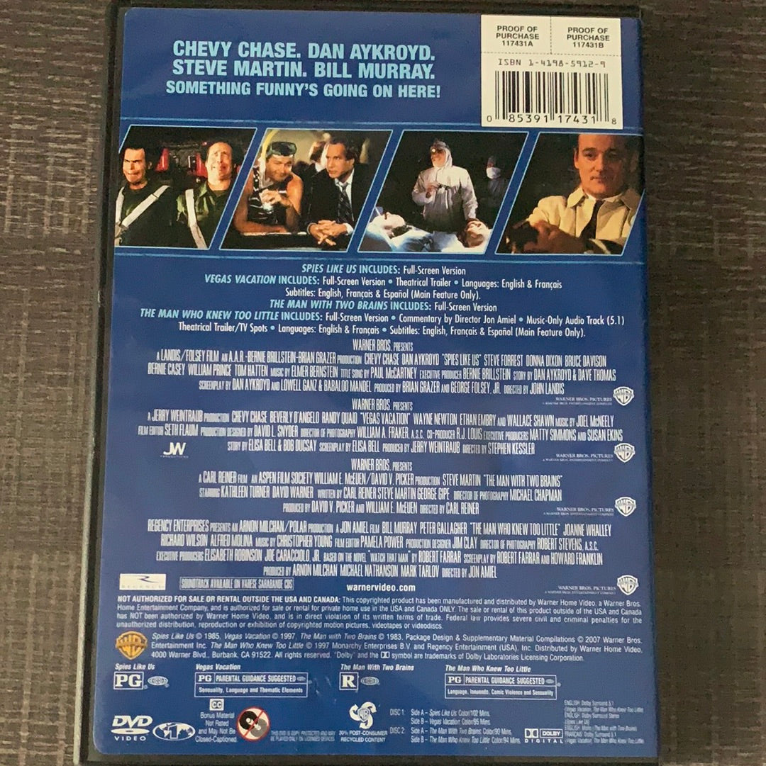 Spies Like Us (1985) & Vegas Vacation (1997) & The Man with Two Brains (1983) & The Man Who Knew Too Little (1997)