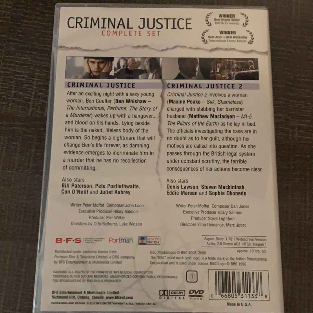 CRIMINAL JUSTICE COMPLETE SET (BBC) (TV Series 2008–2009)