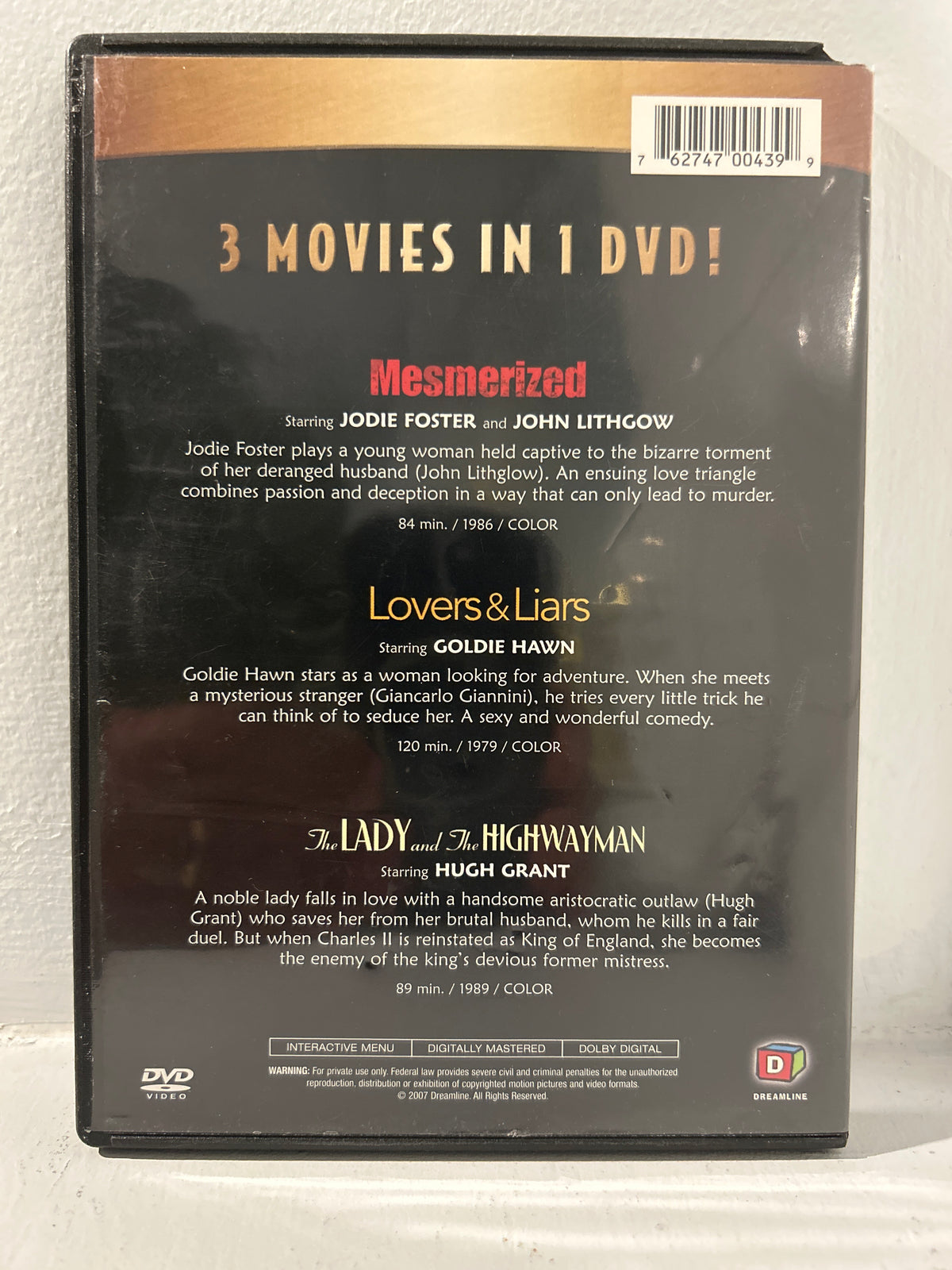 Mesmerized (1986) & Lovers and Liars (1979) & The Lady and the Highwayman (1989)