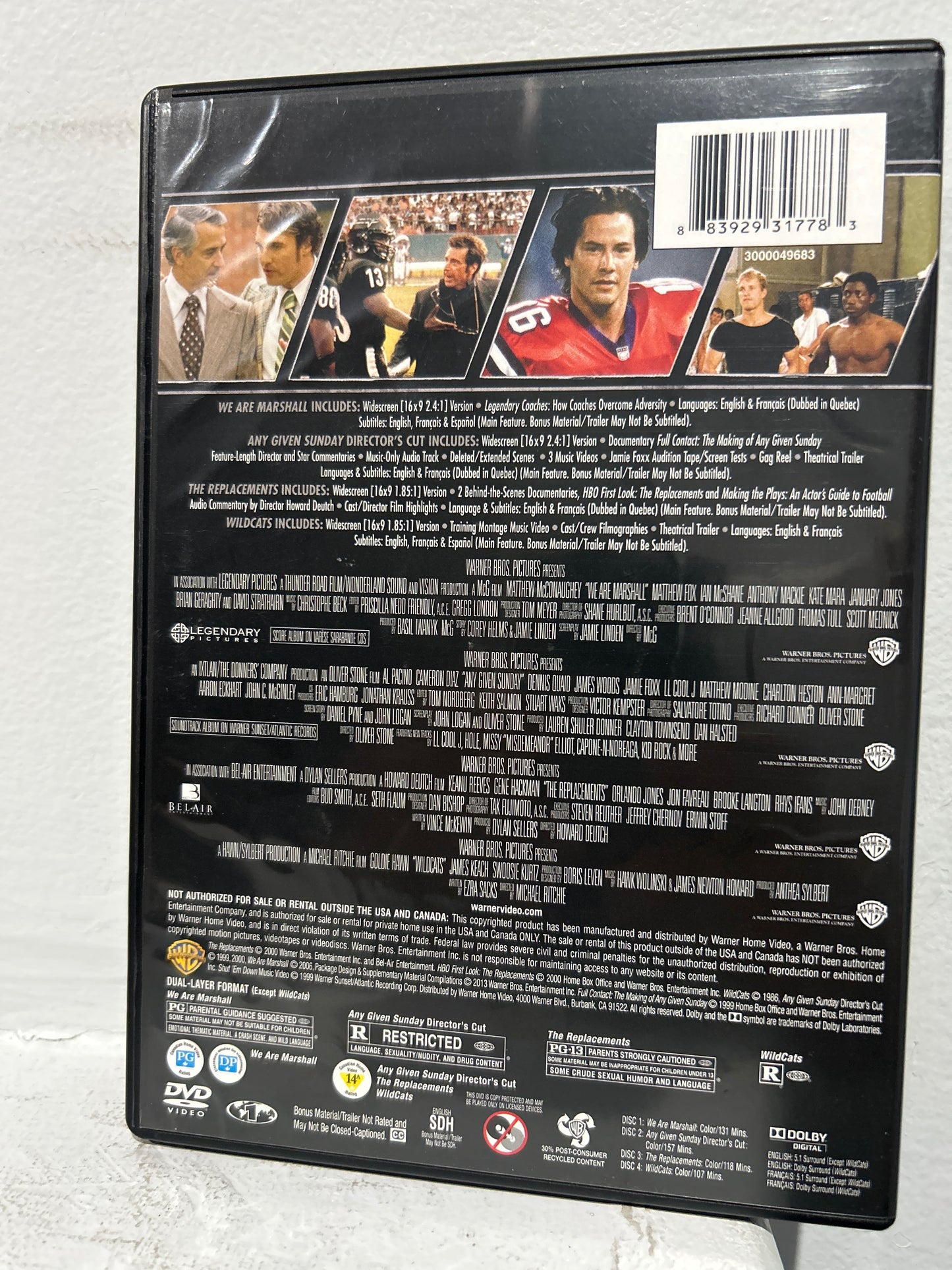 Any Given Sunday (1999) & We Are Marshall (2006) & The Replacements (2000) & Wildcats (1986)