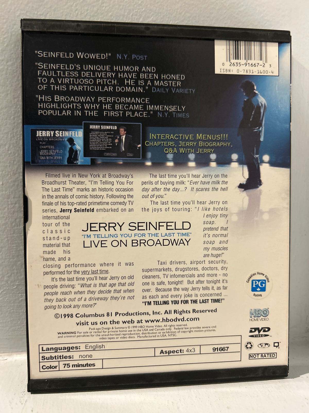 Jerry Seinfeld: 'I'm Telling You for the Last Time' (1998)