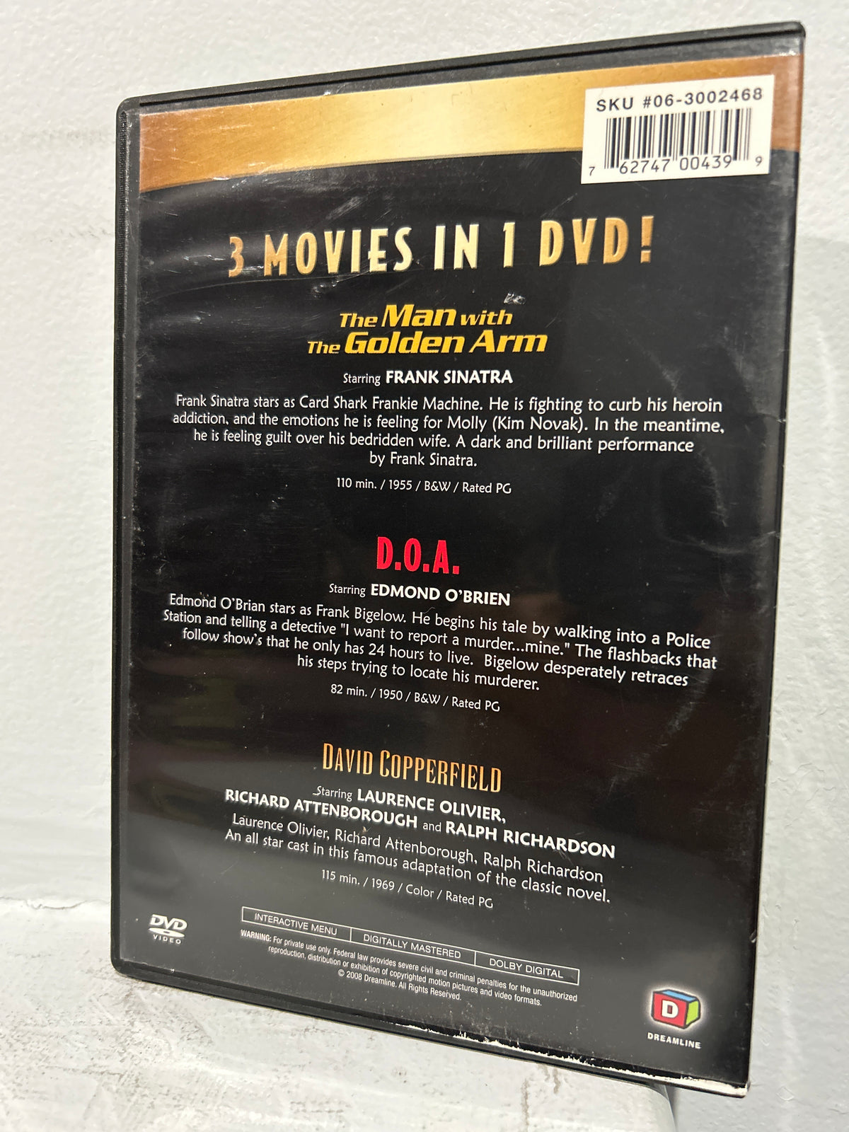 Man with the Golden Arm, The (1955) & D.O.A. (1950) & David Copperfield (1969)