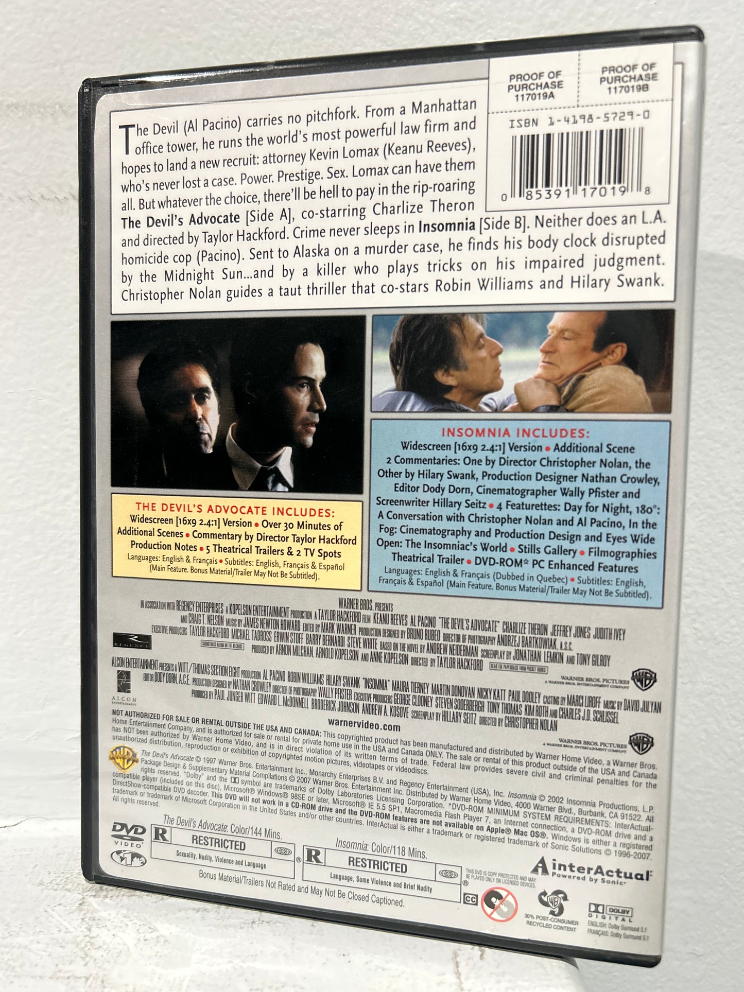 Devil's Advocate (1997) & Insomnia (2002)