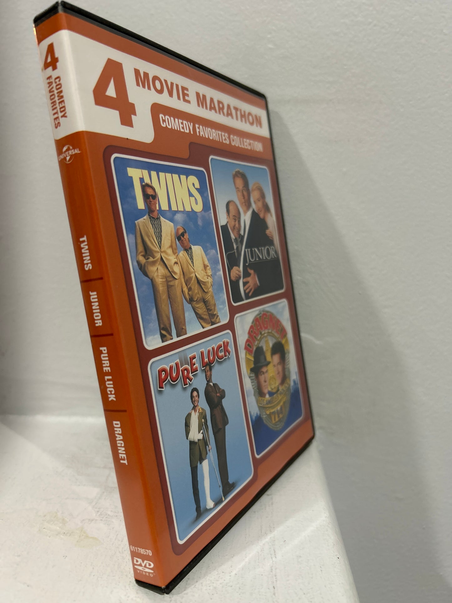 Twins (1988)&Junior (1994)&Pure Luck (1991)&Dragnet (1987)