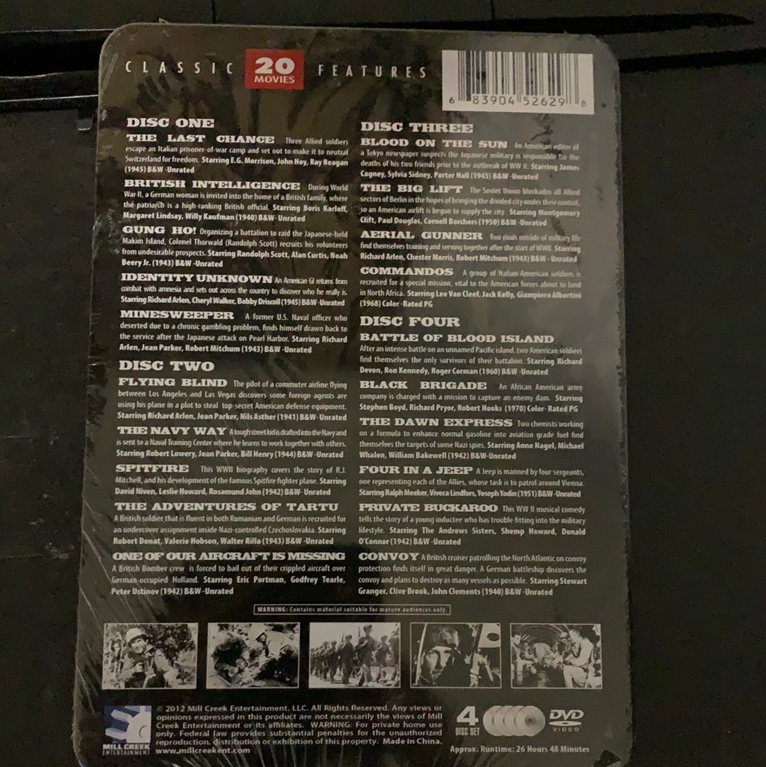 COMBAT - CLASSIC FEATURES - 20 MOVIES